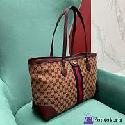 Fortok Gucci Ophidia GG Medium Tote Bag Beige/Burgundy 38x28x14cm - 4