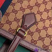 Fortok Gucci Ophidia GG Medium Tote Bag Beige/Burgundy 38x28x14cm - 3