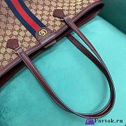 Fortok Gucci Ophidia GG Medium Tote Bag Beige/Burgundy 38x28x14cm - 2