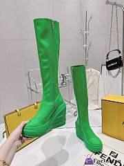 Fortok Fendi Leather Logo Boots Green - 5