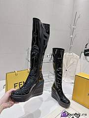 Fortok Fendi Leather Logo Boots Black - 6