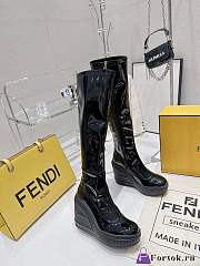 Fortok Fendi Leather Logo Boots Black - 4