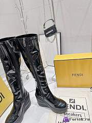 Fortok Fendi Leather Logo Boots Black - 3