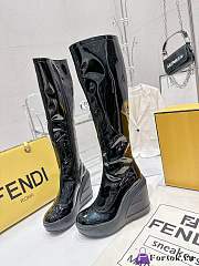 Fortok Fendi Leather Logo Boots Black - 2