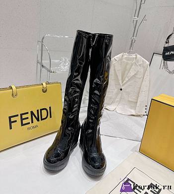 Fortok Fendi Leather Logo Boots Black