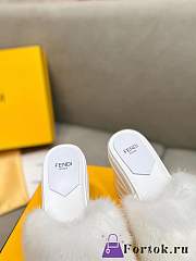 Fortok Fendi Fashion Show White Mink Slides - 5
