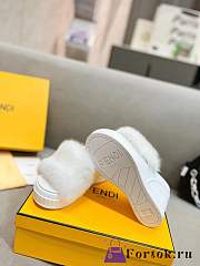 Fortok Fendi Fashion Show White Mink Slides - 3