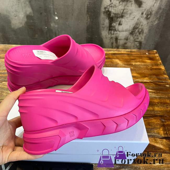 Fortok Givenchy Marshmallow Wedge Sandals In Pink - 1