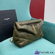 Fortok Saint Laurent Loulou Puffer Bag Green 577476 28x11x18cm - 6