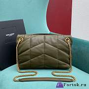 Fortok Saint Laurent Loulou Puffer Bag Green 577476 28x11x18cm - 4