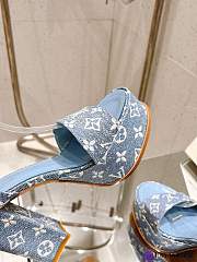 Fortok Louis Vuitton Platform Chunky Heel Sandals Blue - 3