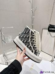 Fortok Dior High-Top Sneakers Oblique Dark Blue - 2