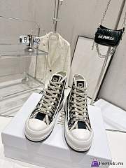 Fortok Dior High-Top Sneakers Oblique Dark Blue - 4