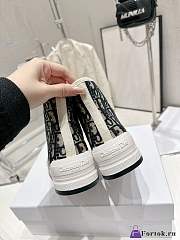Fortok Dior High-Top Sneakers Oblique Dark Blue - 5