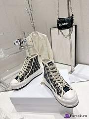 Fortok Dior High-Top Sneakers Oblique Dark Blue - 6