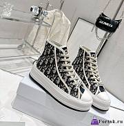 Fortok Dior High-Top Sneakers Oblique Dark Blue - 1