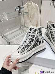 Fortok Dior High-Top Sneakers Black Pattern - 5