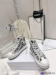 Fortok Dior High-Top Sneakers Black Pattern - 3