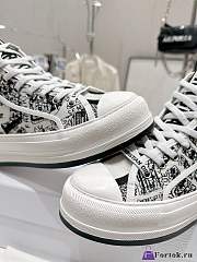 Fortok Dior High-Top Sneakers Black Pattern - 2