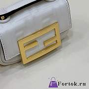 Fortok Fendi Nano Baguette Bag White 8603 11x3x7cm - 5
