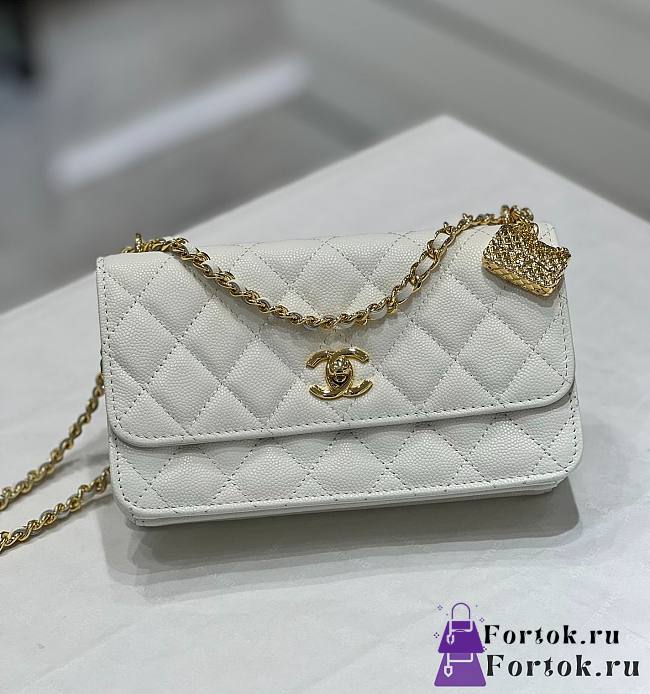 Fortok Chanel 23s Woc Bag White 19cm - 1