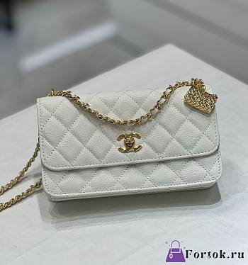 Fortok Chanel 23s Woc Bag White 19cm