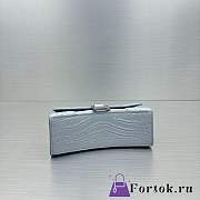 Fortok Balenciaga Hourglass Crocodile Pattern Bag Silver 19x8x21cm - 6