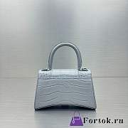 Fortok Balenciaga Hourglass Crocodile Pattern Bag Silver 19x8x21cm - 4
