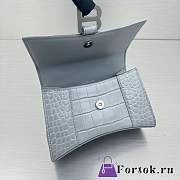 Fortok Balenciaga Hourglass Crocodile Pattern Bag Silver 19x8x21cm - 3