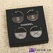 Fortok Chanel Half Circle Diamond Double C Earrings - 2