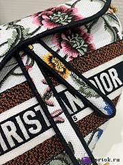 Fortok Dior Saddle Bag Embroidery Pattern White 25.5x6x20cm - 4
