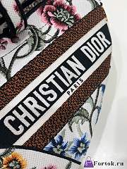Fortok Dior Saddle Bag Embroidery Pattern White 25.5x6x20cm - 5