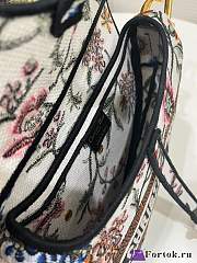 Fortok Dior Saddle Bag Embroidery Pattern White 25.5x6x20cm - 6