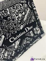 Fortok Dior Black Tote Bag Map Pattern 42x18x35cm  - 6