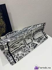 Fortok Dior White Tote Bag Map Pattern 42x18x35cm - 5