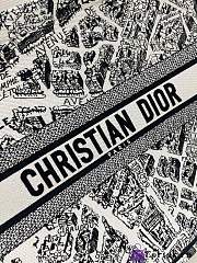 Fortok Dior White Tote Bag Map Pattern 42x18x35cm - 4