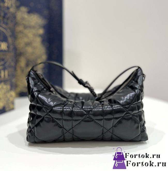Fortok Dior Nomad Pouch Black Macrocannage Calfskin 22x9x15cm - 1