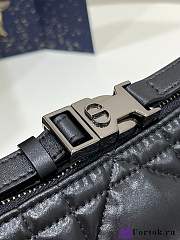 Fortok Dior Nomad Pouch Black Macrocannage Calfskin 22x9x15cm - 2