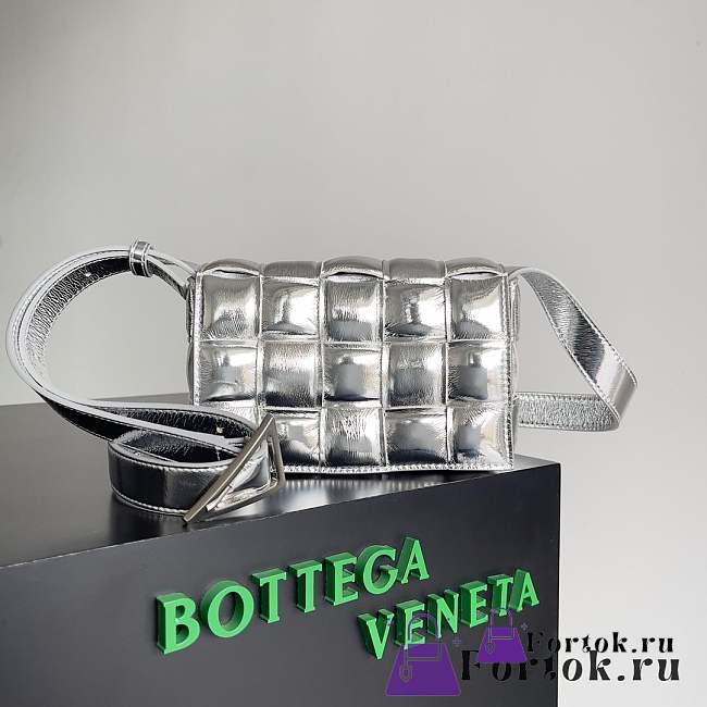 Fortok Bottega Veneta Mini Cassette Bag Sliver 20x12.5x7cm - 1