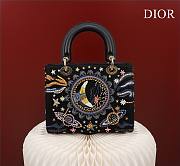Fortok Dior Medium Lady Sun Satin with Bead Embroidery Bag 24x20x11cm - 1