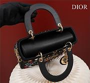 Fortok Dior Medium Lady Sun Satin with Bead Embroidery Bag 24x20x11cm - 4
