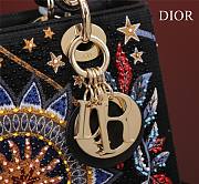 Fortok Dior Medium Lady Sun Satin with Bead Embroidery Bag 24x20x11cm - 5