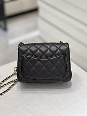 Fortok Chanel 23C Square Pearl Crush Enamel&Gold Lambskin Flap Bag Black - 4