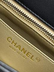 Fortok Chanel 23C Square Pearl Crush Enamel&Gold Lambskin Flap Bag Black - 5