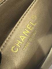 Fortok Chanel 23C Square Pearl Crush Enamel&Gold Lambskin Flap Bag White - 5