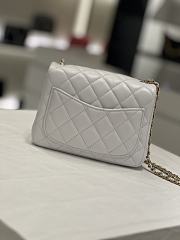 Fortok Chanel 23C Square Pearl Crush Enamel&Gold Lambskin Flap Bag White - 2