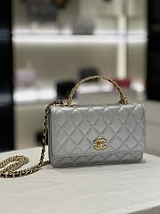 Fortok Chanel Hollow Rainbow Handle Woc Bag Grey - 1