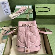 Fortok Gucci Matelassé Mini Bucket Bag Pink 17x20x10cm - 1