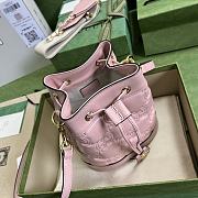 Fortok Gucci Matelassé Mini Bucket Bag Pink 17x20x10cm - 6