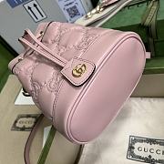 Fortok Gucci Matelassé Mini Bucket Bag Pink 17x20x10cm - 4